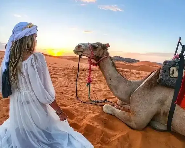 desert woman with camel