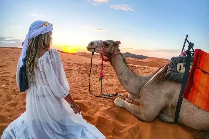 desert woman with camel