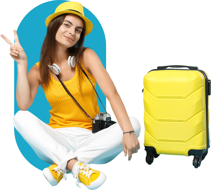 girl with suitecase